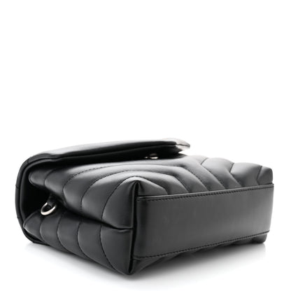 Saint Laurent Calfskin Y Quilted Monogram Toy Loulou Crossbody Bag Black 4 of 14