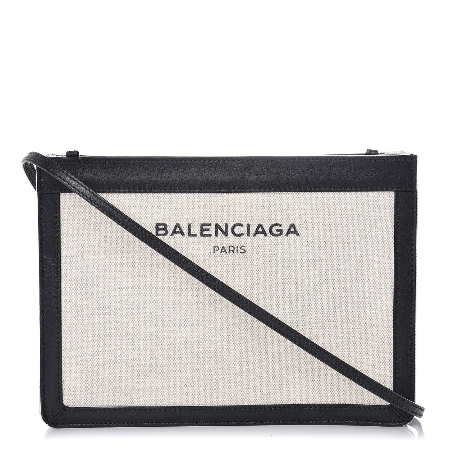 Cotton Canvas Pochette Crossbody Bag Black