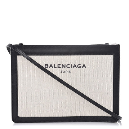 Balenciaga Cotton Canvas Pochette Crossbody Bag Black 1 of 9