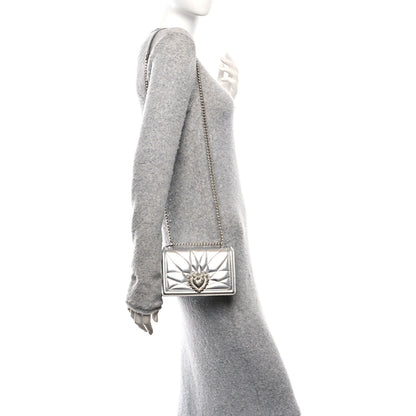 Dolce & Gabbana Metallic Nappa Quilted Mini Devotion Crossbody Bag Silver 2 of 13