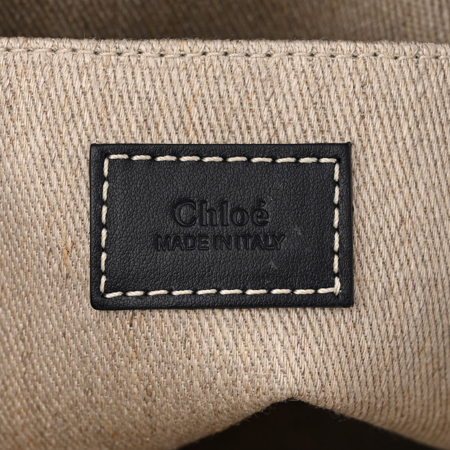 Linen Calfskin Small Woody Ribbon Tote With Strap White Navy