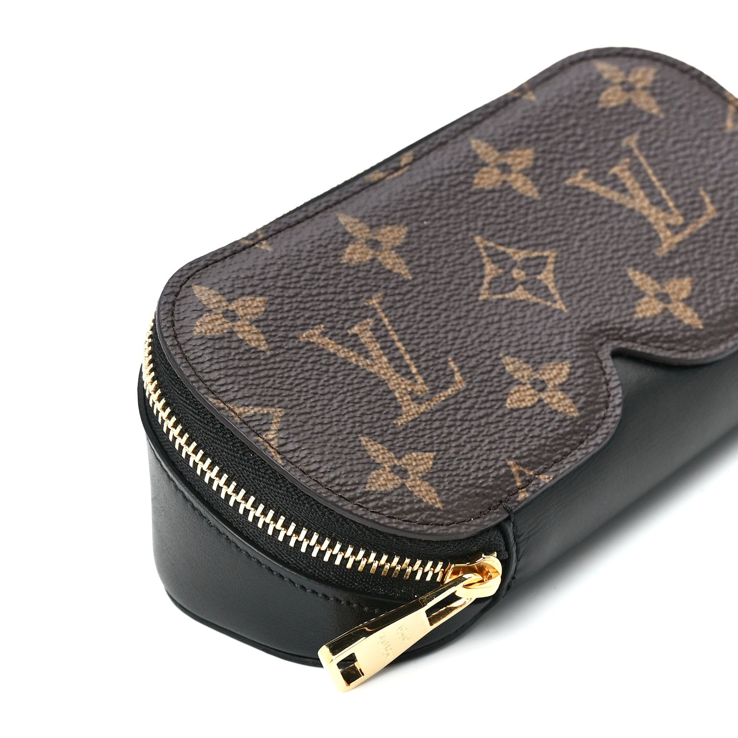 Monogram Emilie Zippered Sunglasses Case Black