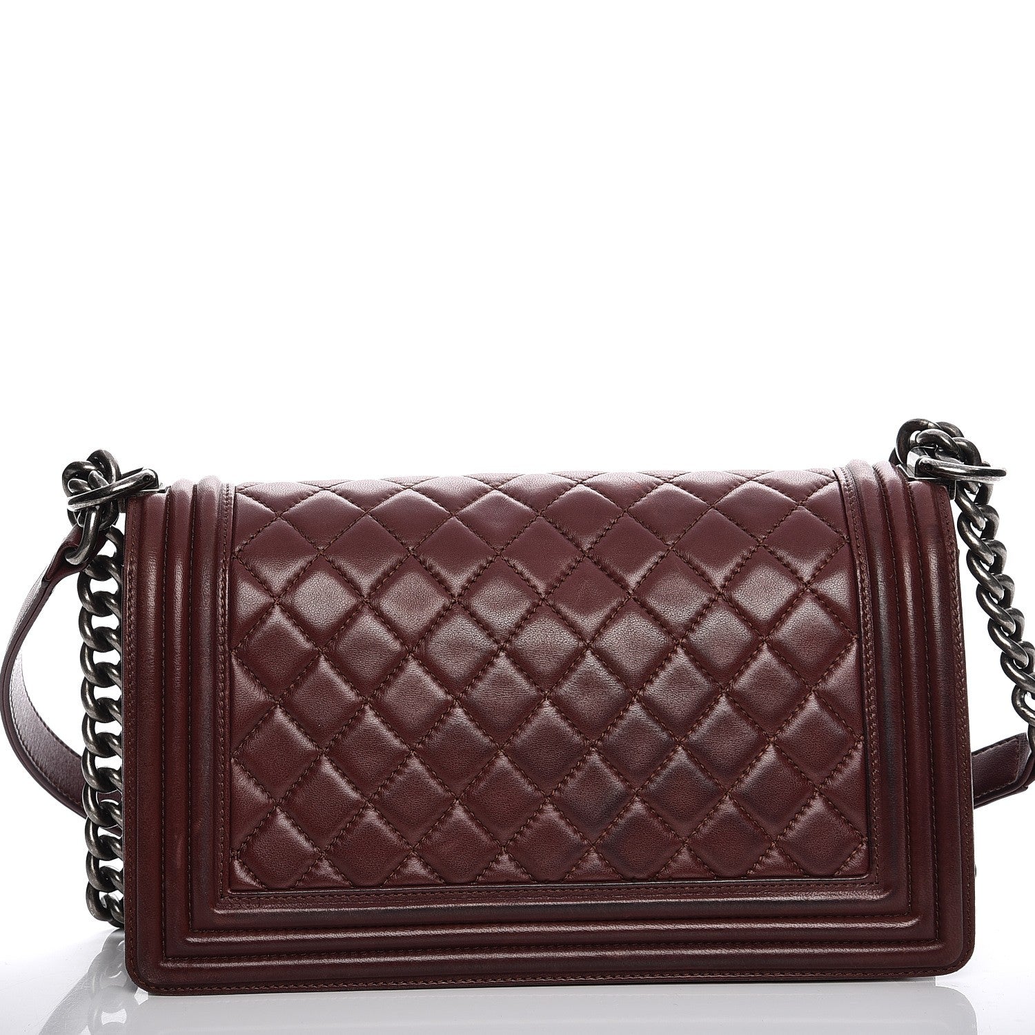 Chanel Calfskin Quilted Medium Boy Flap Burgundy 8 of 14