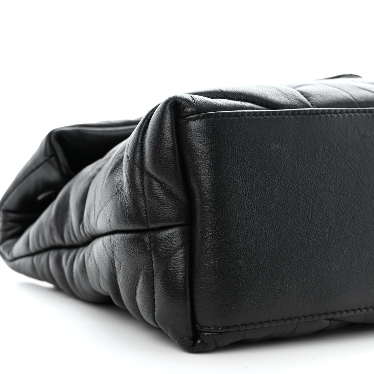 Saint Laurent Lambskin Quilted Monogram Monochrome Small Loulou Puffer Chain Satchel Black 9 of 10