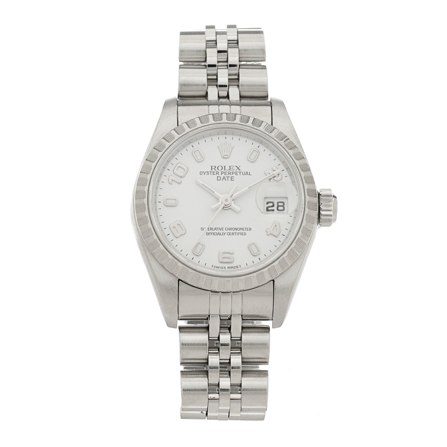 Rolex Stainless Steel 26mm Oyster Perpetual Date Watch White 79240 1 of 4