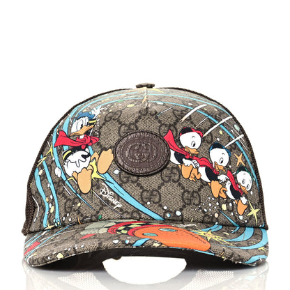 Gucci X DISNEY GG Supreme Monogram Donald Duck Baseball Hat M Beige Multicolor New Acero 3 of 8