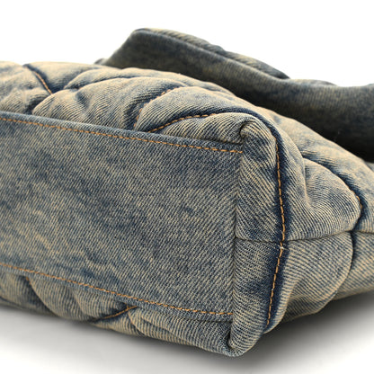 Saint Laurent Denim Quilted Toy Loulou Puffer Monogram Chain Satchel Blue Black 10 of 10