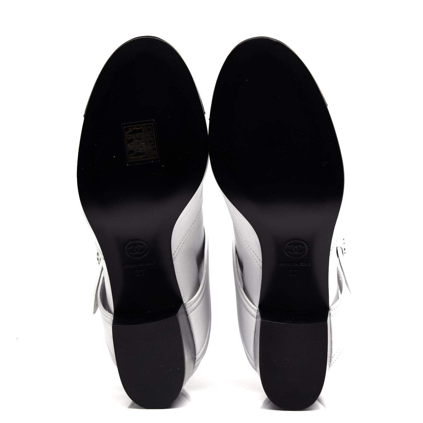 Lambskin Goatskin Cap Toe Boots 37 White Black