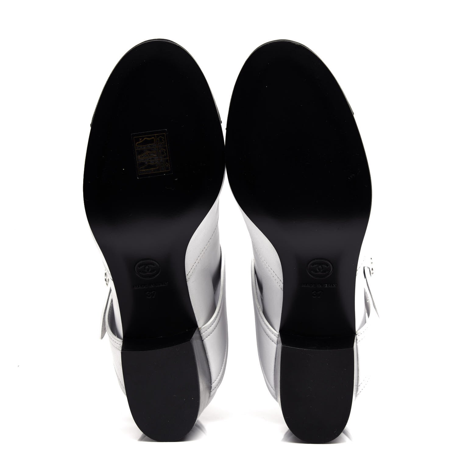 Chanel Lambskin Goatskin Cap Toe Boots 37 White Black 7 of 11