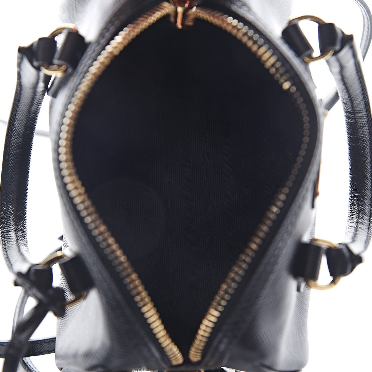 Prada Saffiano Vernice Lux Mini Convertible Bowler Black 6 of 11
