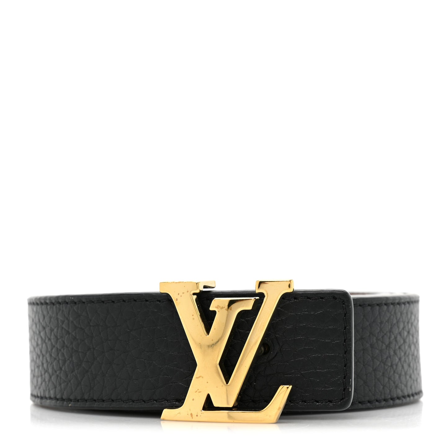 Taurillon Calfskin 30mm LV Initiales Reversible Belt 90 36 Black