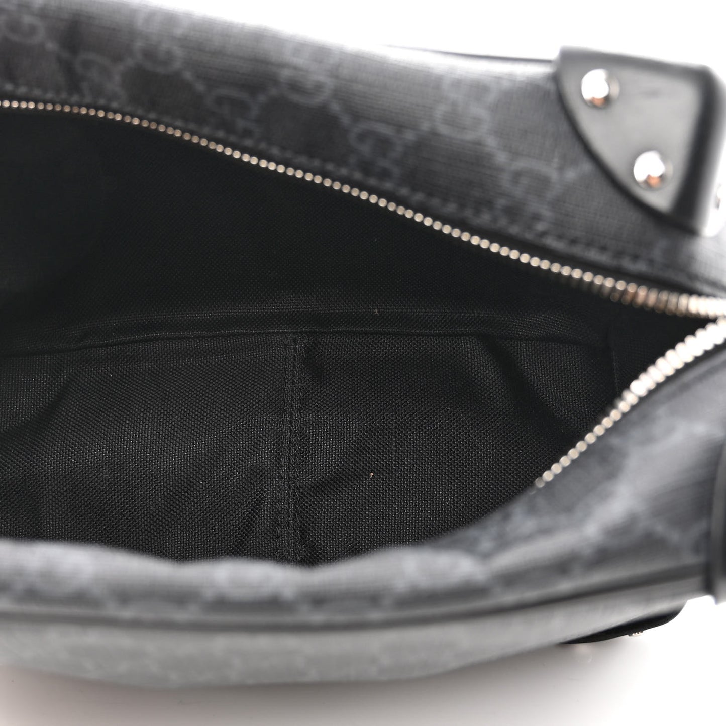 GG Supreme Monogram Selleria Calfskin Square Messenger Bag Black