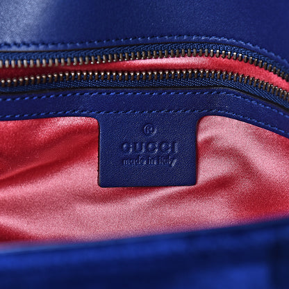 Gucci Velvet Matelasse Small GG Marmont Shoulder Bag Cobalt Blue 6 of 10