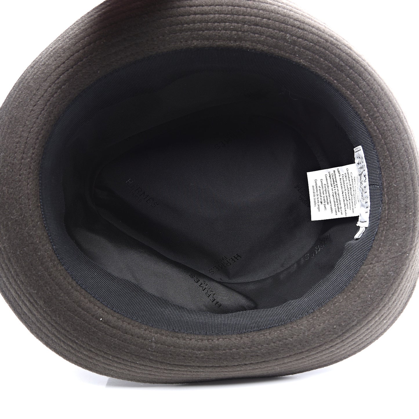 Cashmere Deerskin Funk Drap Hat 61 Ecorce Marron
