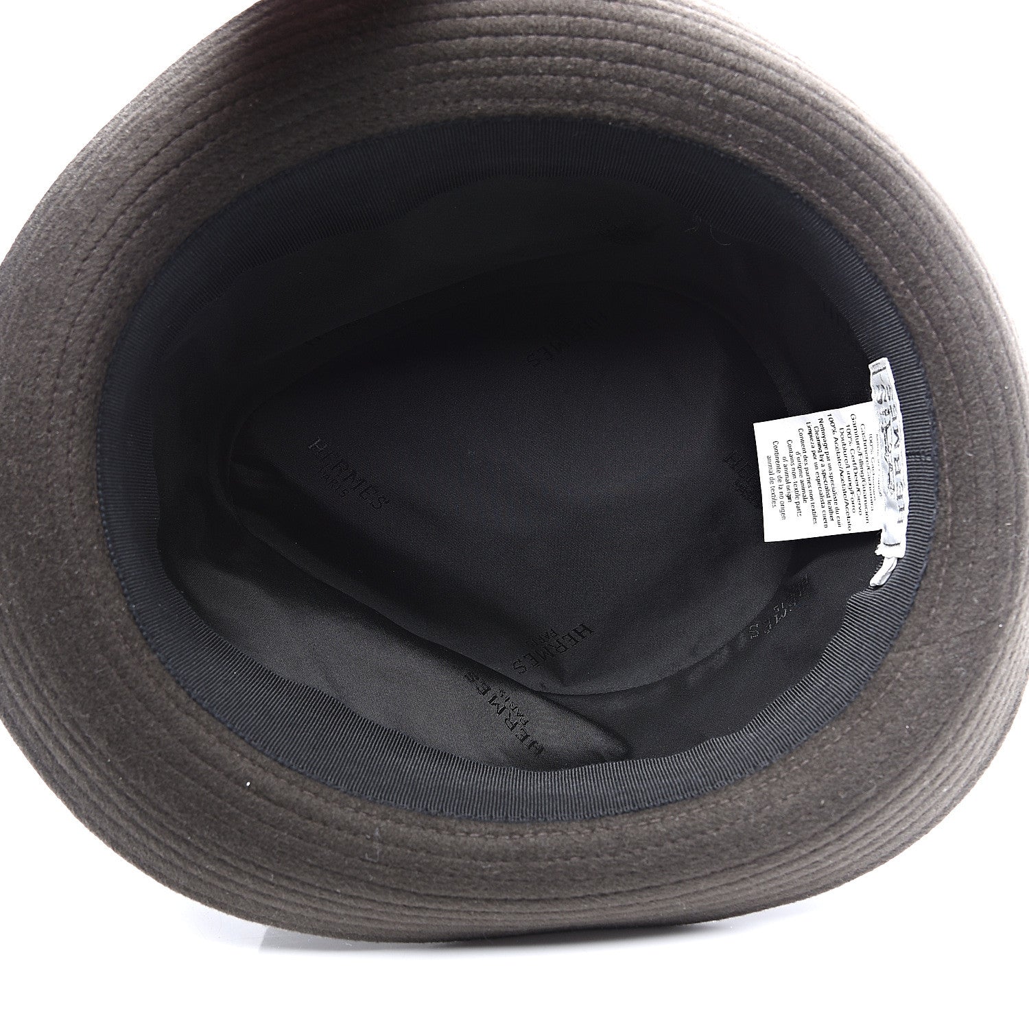 Hermes Cashmere Deerskin Funk Drap Hat 61 Ecorce Marron 4 of 7