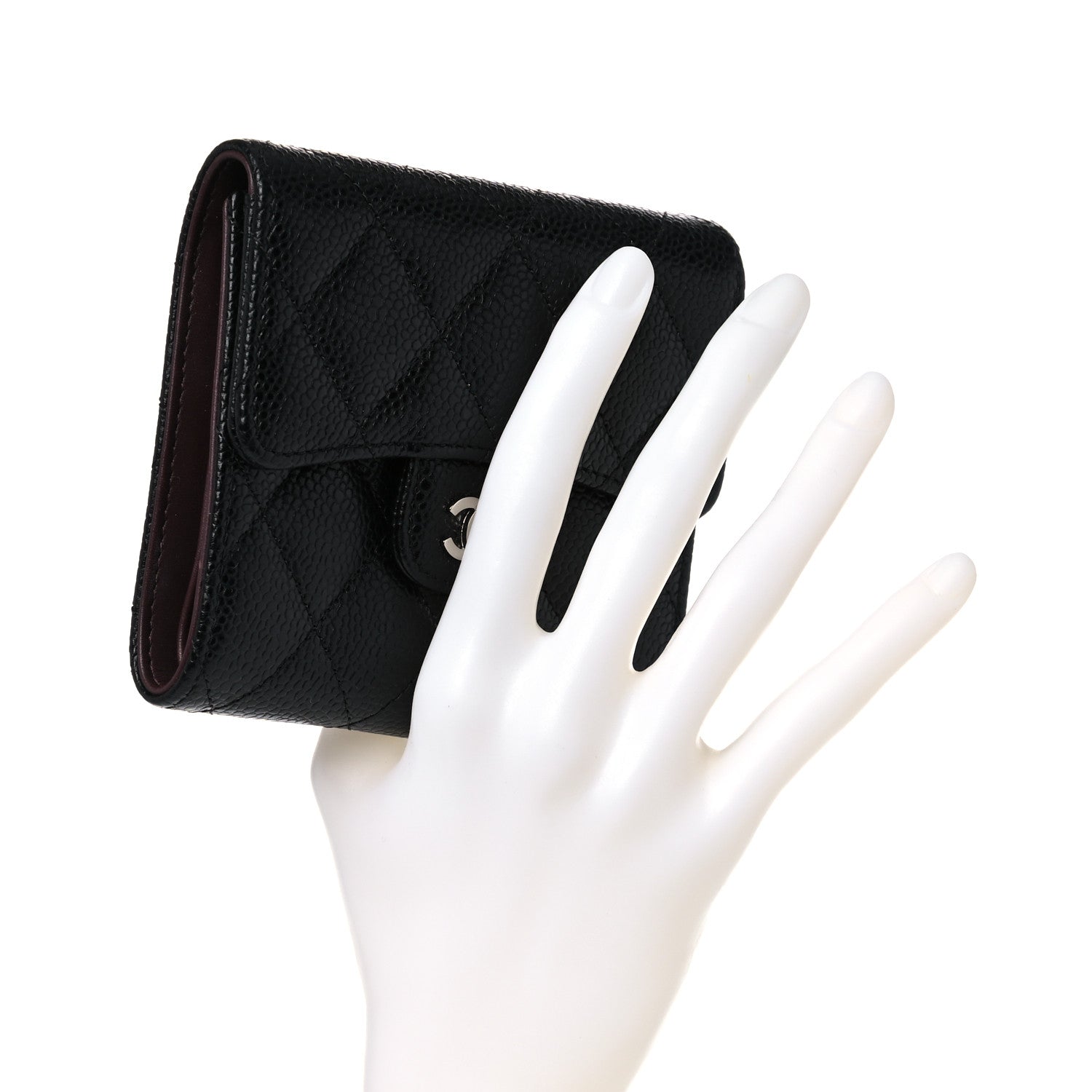 Chanel Caviar Quilted Compact Flap Wallet Black 2 of 10