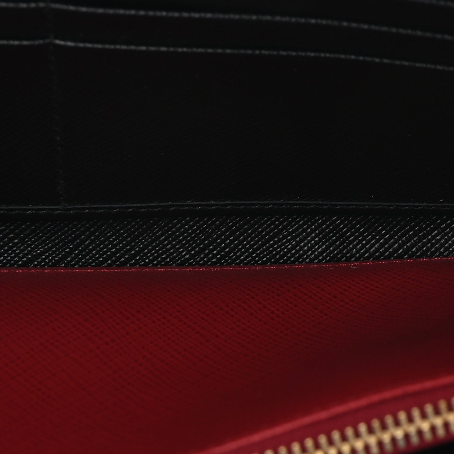 Saffiano Metal Zip Around Wallet Black