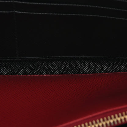Prada Saffiano Metal Zip Around Wallet Black 5 of 7