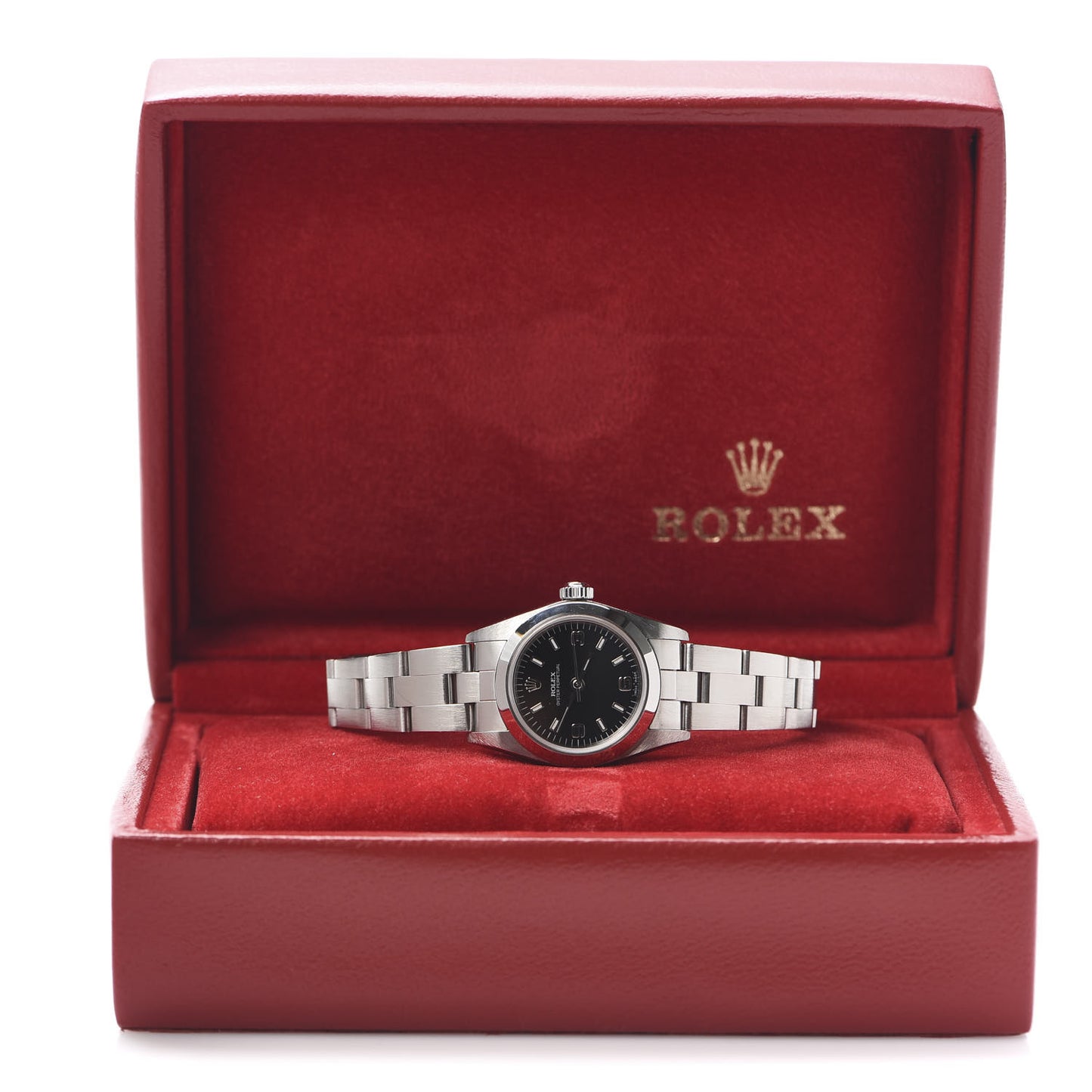 Stainless Steel 24mm Oyster Perpetual Watch Black 76080