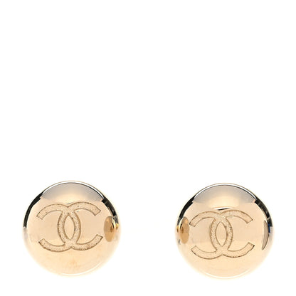Chanel Metal Bead CC Stud Earrings Gold 1 of 5