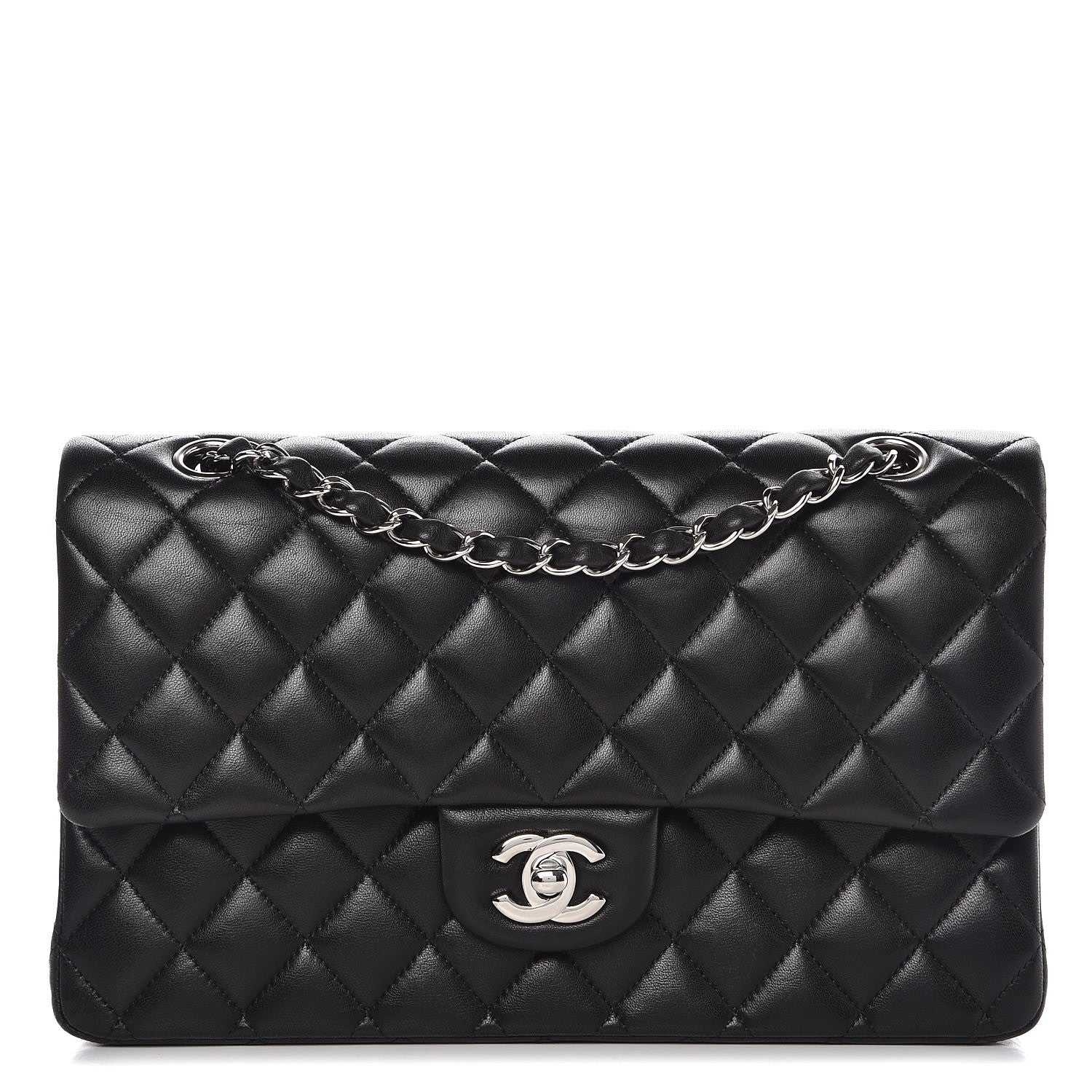 Chanel Lambskin Quilted Medium Double Flap Black 1 of 9