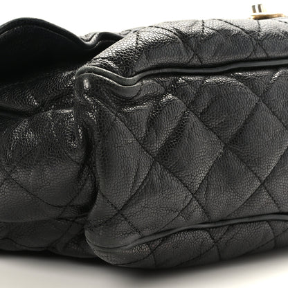 Chanel Crumpled Grained Calfskin Quilted Maxi Shiva Flap Black 8 of 9