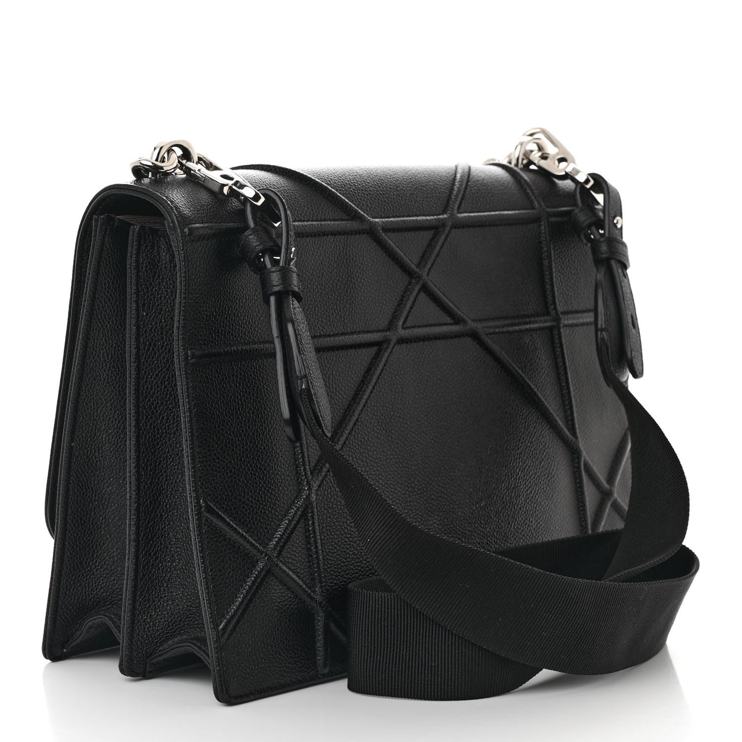 Grained Calfskin Diorama Satchel Black