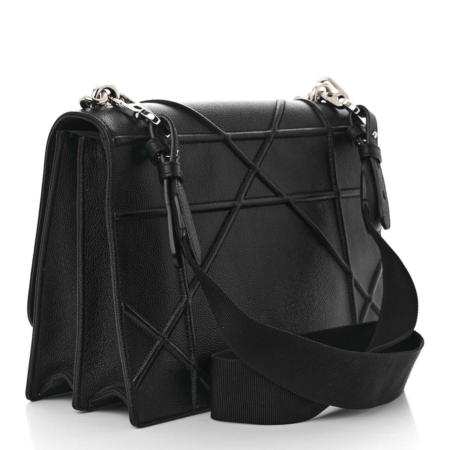 Christian Dior Grained Calfskin Diorama Satchel Black 3 of 17