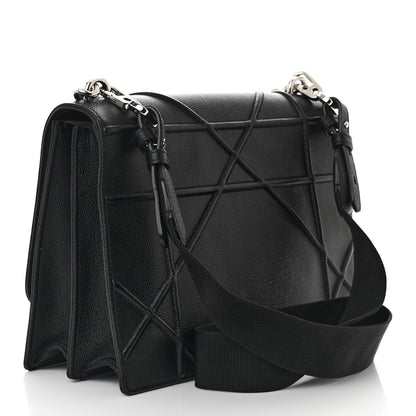 Christian Dior Grained Calfskin Diorama Satchel Black 3 of 17