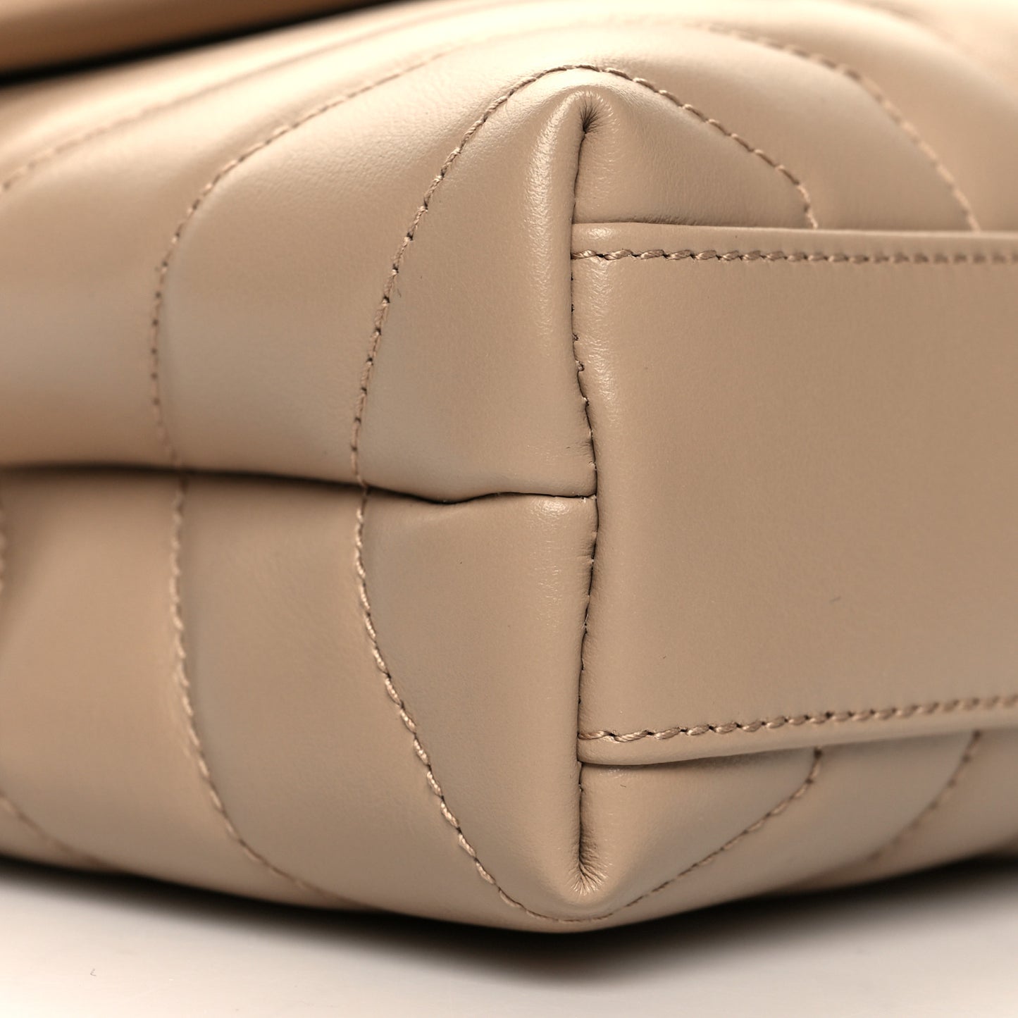 Calfskin Y Quilted Monogram Toy Loulou Crossbody Bag Latte