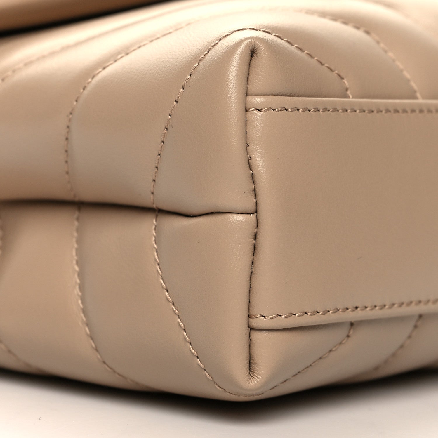 Saint Laurent Calfskin Y Quilted Monogram Toy Loulou Crossbody Bag Latte 8 of 10