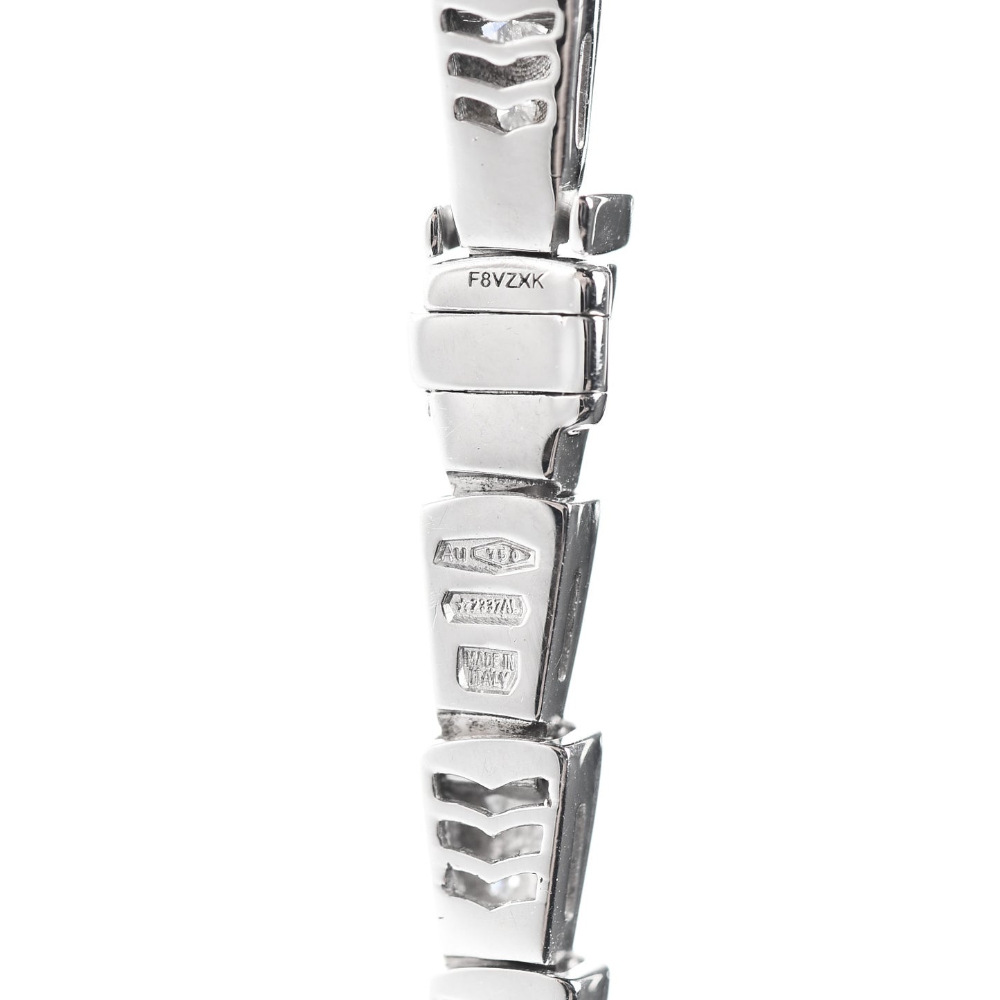 18K White Gold Diamond Serpenti Viper Slim Pave Necklace