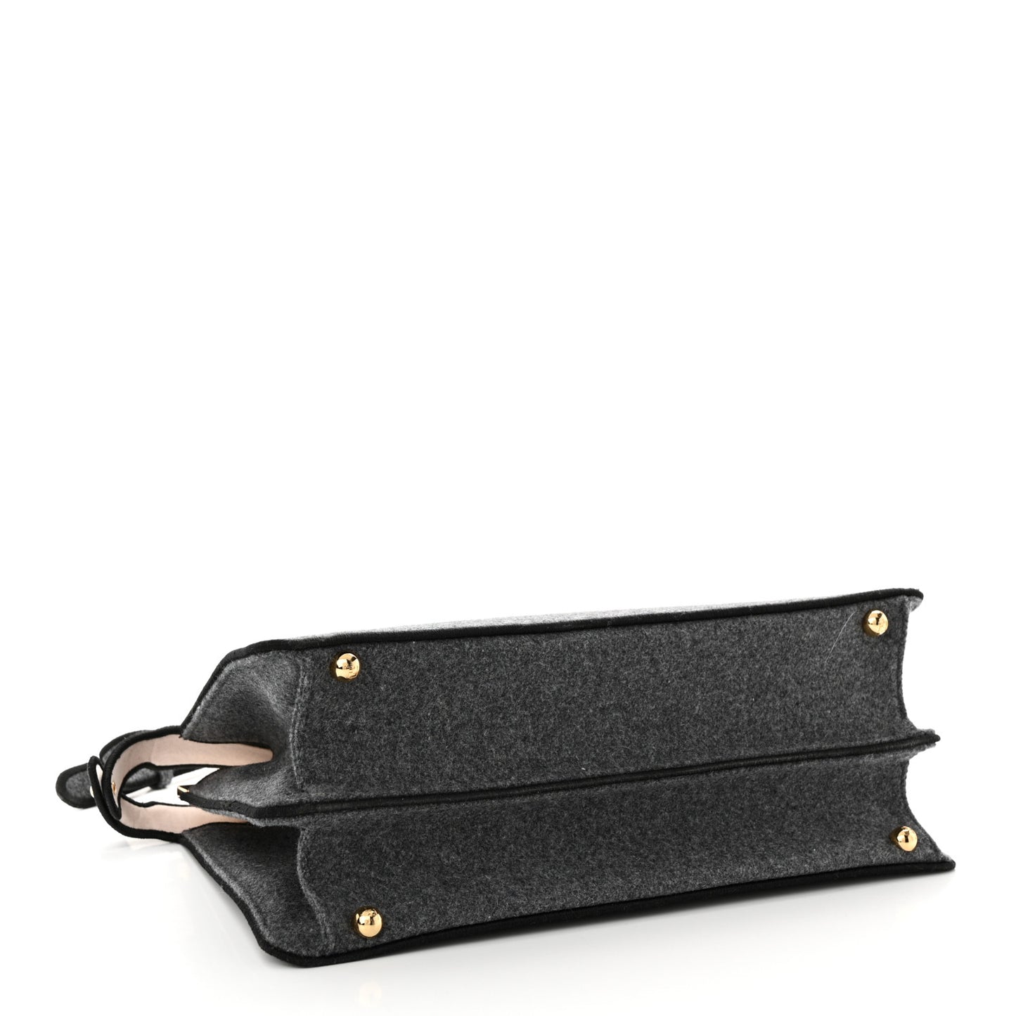 Melange Flannel Satin Threaded Edge Medium Peekaboo I SEE U Satchel Grigio Bois de Rose