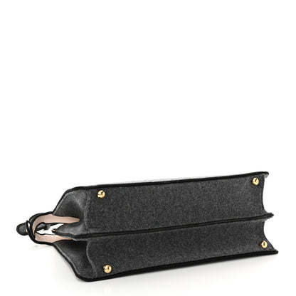 Fendi Melange Flannel Satin Threaded Edge Medium Peekaboo I SEE U Satchel Grigio Bois de Rose 4 of 18