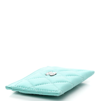 Chanel Lambskin Quilted Card Holder Turquoise 4 of 9
