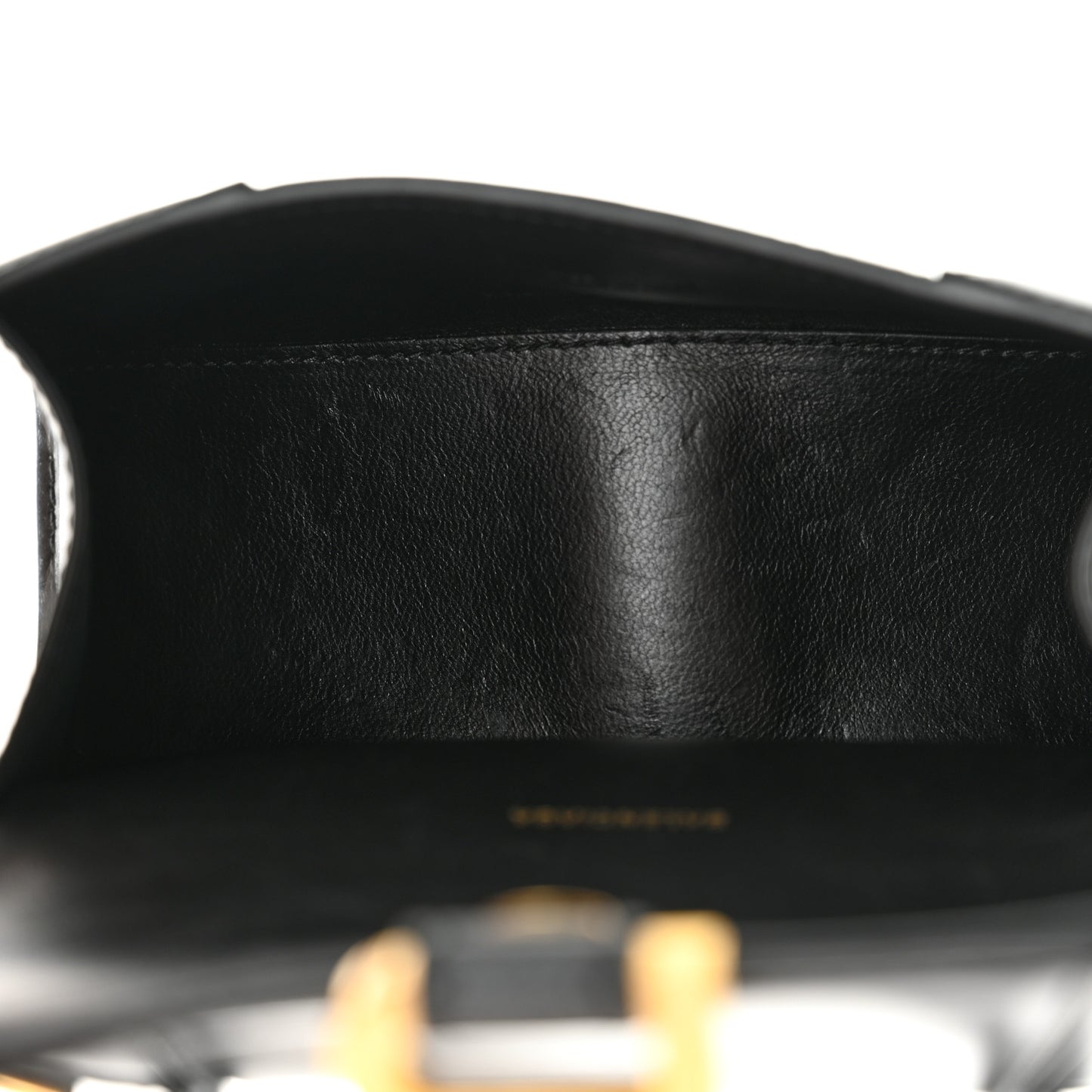Shiny Box Calfskin Hourglass Top Handle Bag XS Black