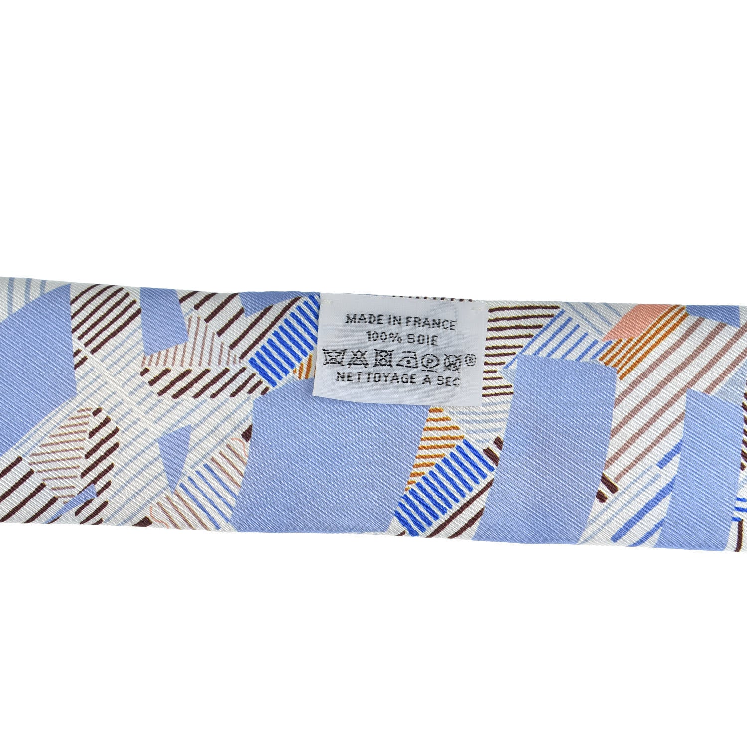 Hermes Silk Cavalcadour Morning Twilly Ciel Beige Brun 3 of 4