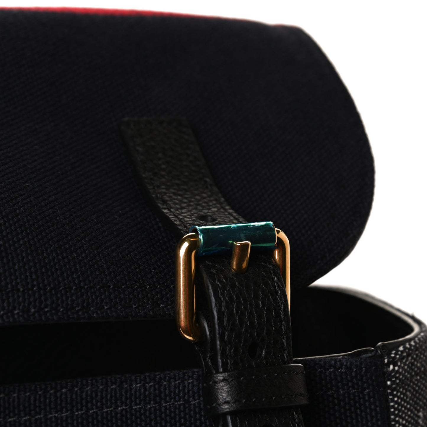 Canvas Mega Check Small Baildon Messenger Bag Navy
