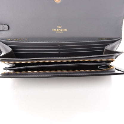 Valentino Garavani Vitello Rockstud Wristlet Travel Wallet Grey 5 of 8