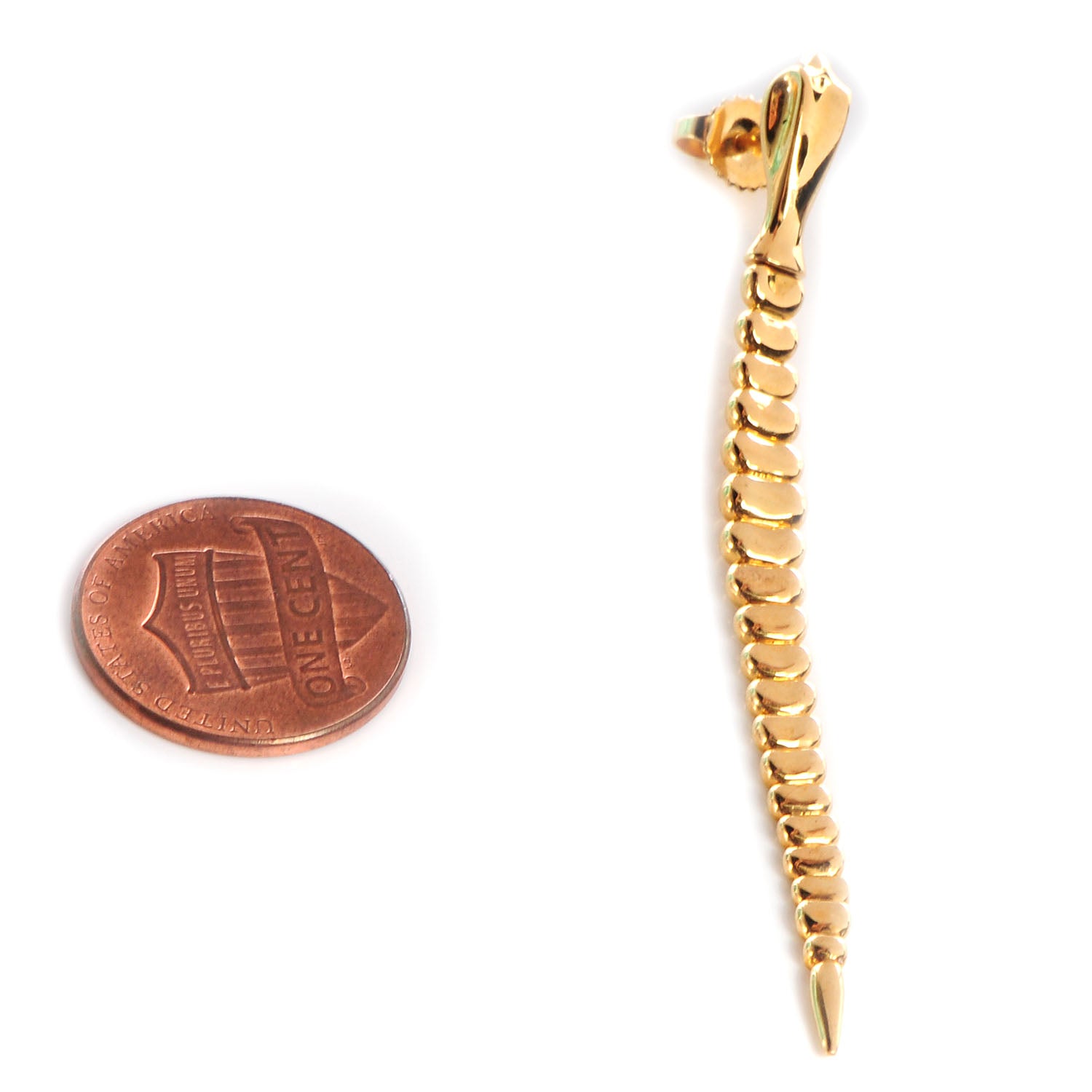 Tiffany 18K Yellow Gold Elsa Peretti Snake Earrings 2 of 5