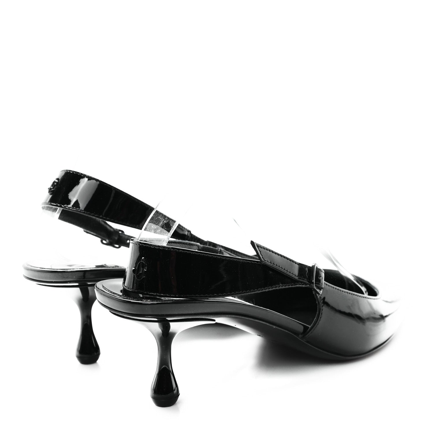 Jimmy Choo Patent Amel 50 Slingback Pumps 39.5 Black 5 of 11