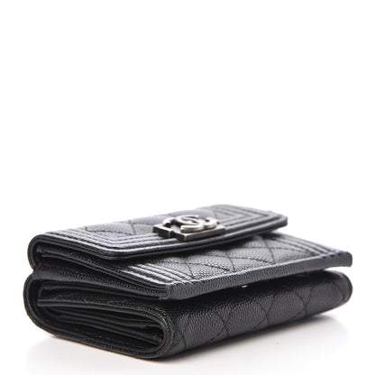 Chanel Caviar Quilted Small Boy Flap Wallet Black 4 of 12