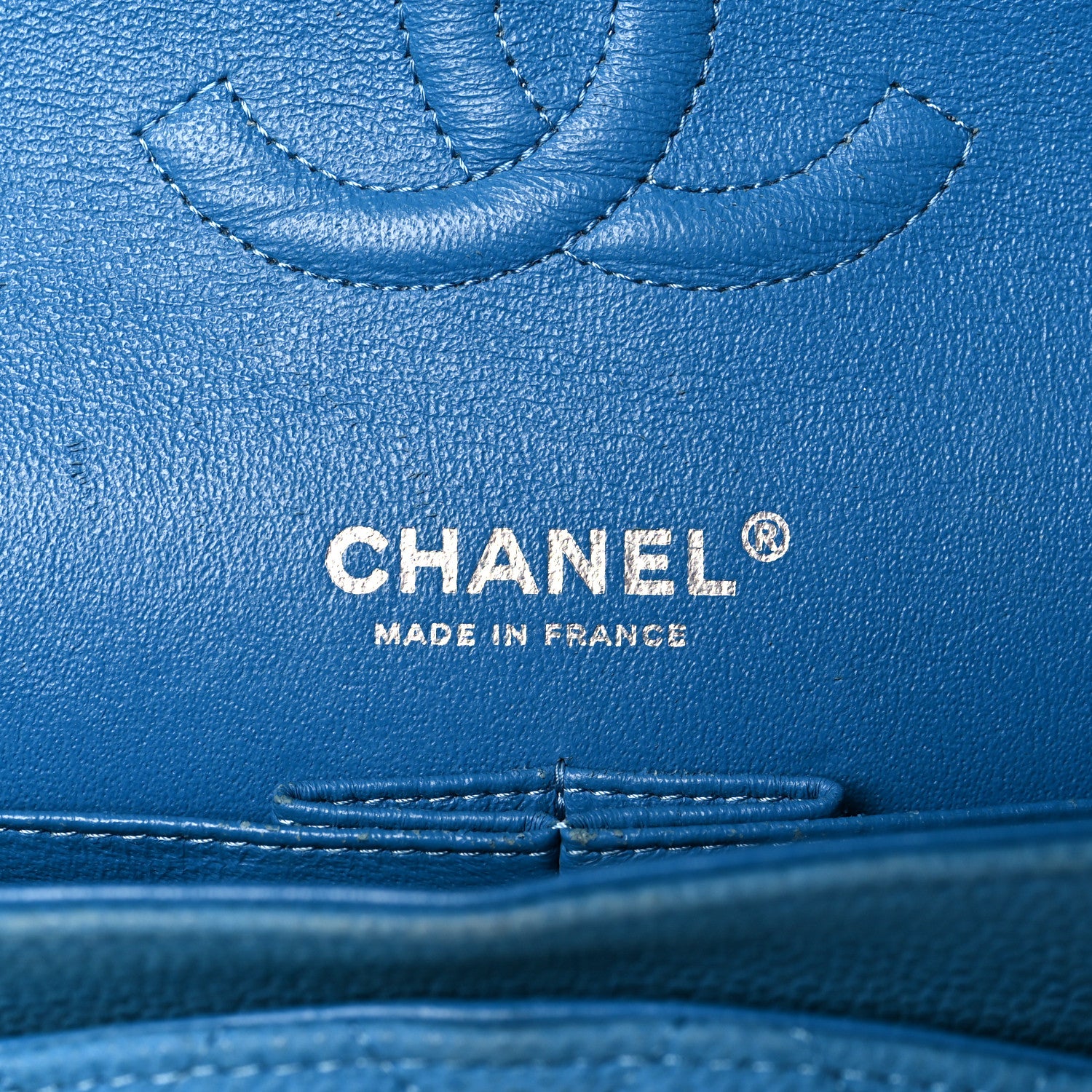 Chanel Iridescent Caviar Quilted Medium Double Flap Blue 5 of 12