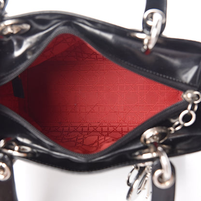Christian Dior Patent Medium Lady Dior Black 5 of 12