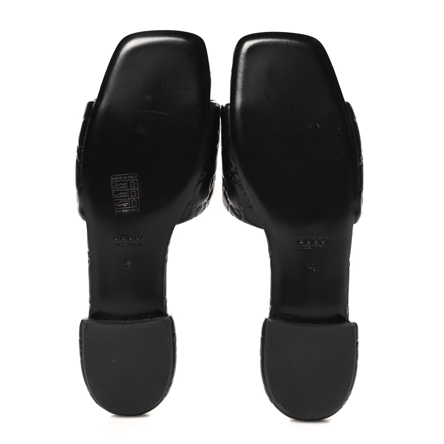 Nappa Double GG Flat Slide Sandals 40 Black