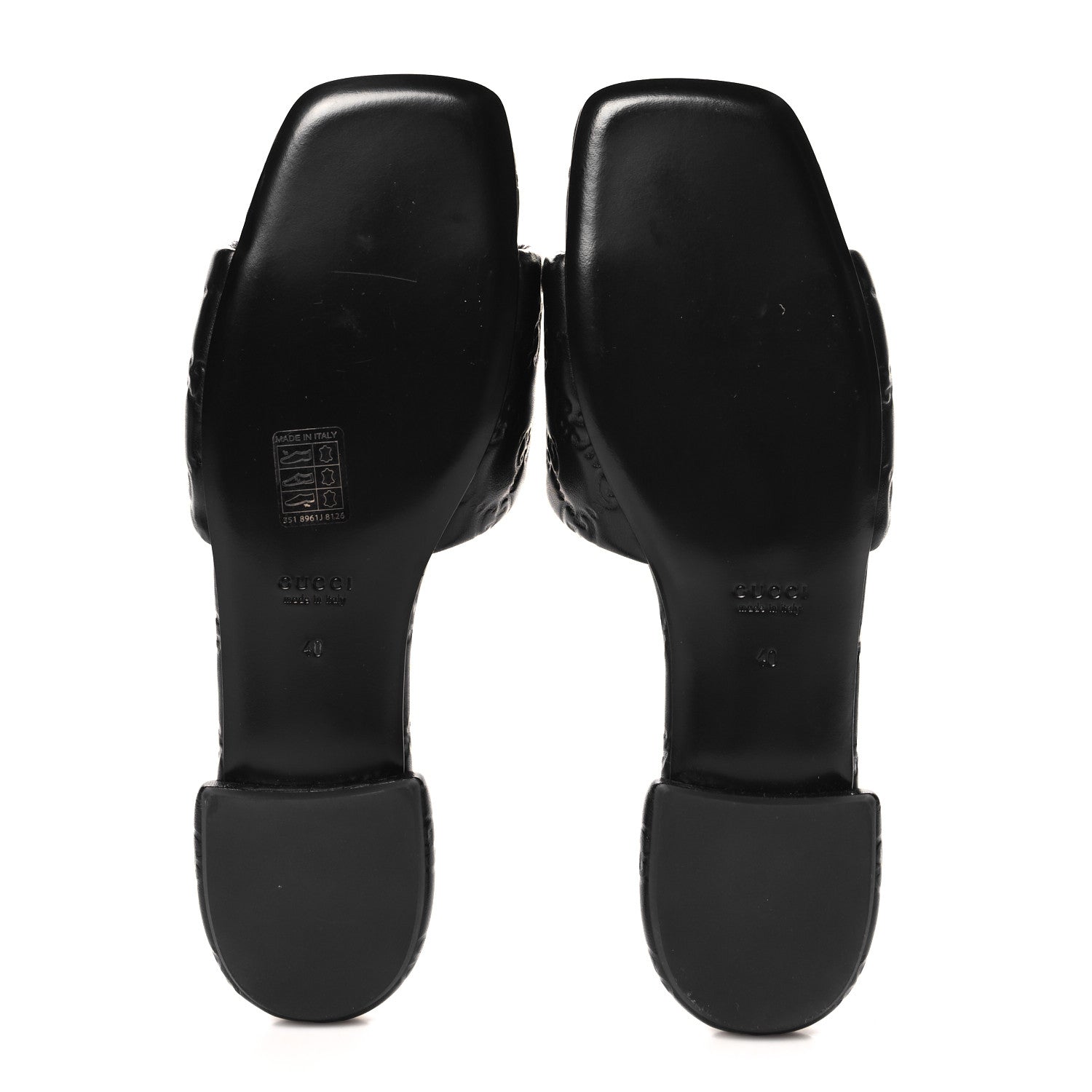 Gucci Nappa Double GG Flat Slide Sandals 40 Black 6 of 9