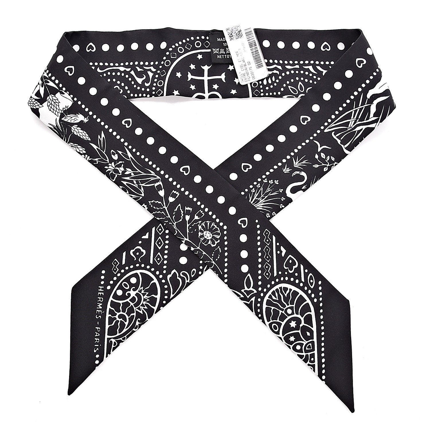 Hermes Silk Entre Ciel Et Mer Twilly Black White 1 of 5