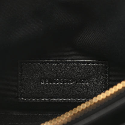 Saint Laurent Grain De Poudre Chevron Monogram Large Bill Pouch Black 7 of 8