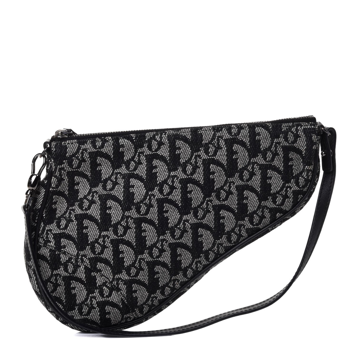 Christian Dior Monogram Mini Saddle Pochette Navy 1 of 4