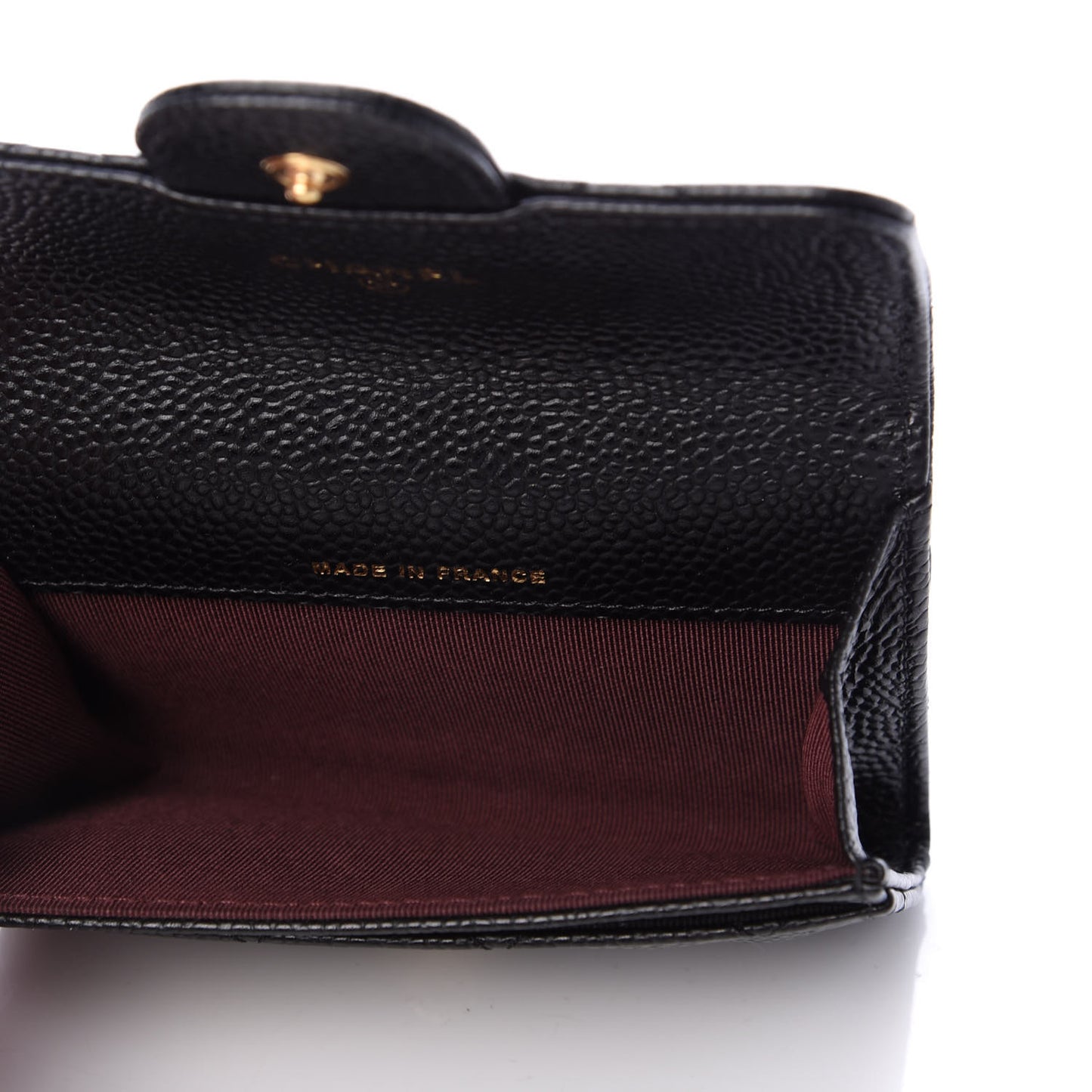Caviar Quilted Flap Card Holder Black